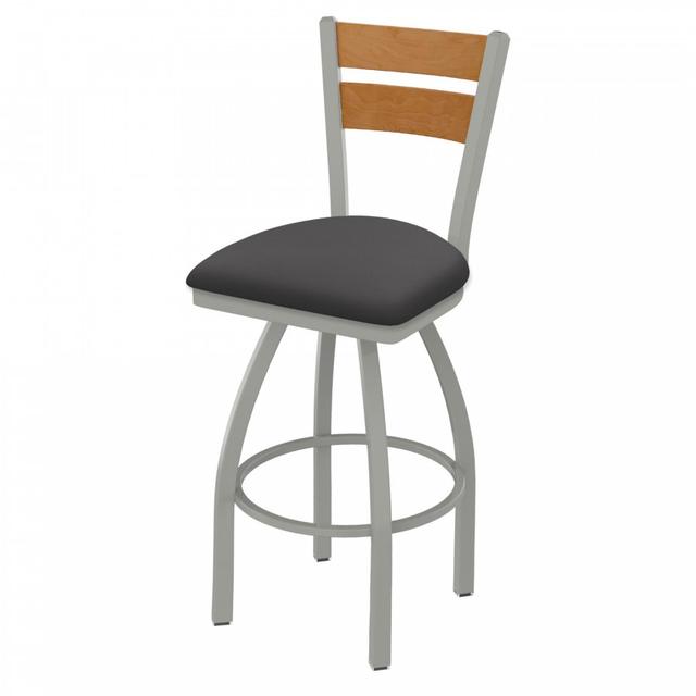 83225ANMedMpl004 25 in. 832 Thor Swivel Counter Stool with Anodized Nickel&#44; Medium Back & Canter Storm Seat