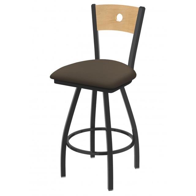 X83036PWNatMplB006 36 in. XL 830 Voltaire Swivel Counter Stool with Pewter&#44; Natural Back & Canter Earth Seat