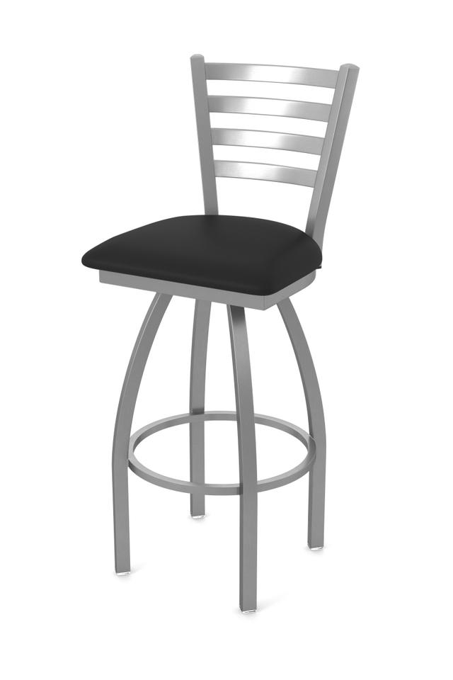 OD41030SSOD004 30 in. Jackie Swivel Outdoor Bar Stool with Breeze Black Seat, Stainless Steel