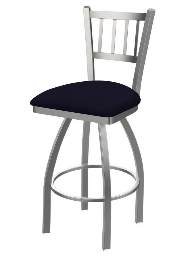 OD81030SSOD001 30 in. Contessa Swivel Outdoor Bar Stool with Breeze Sapphire Seat, Stainless Steel