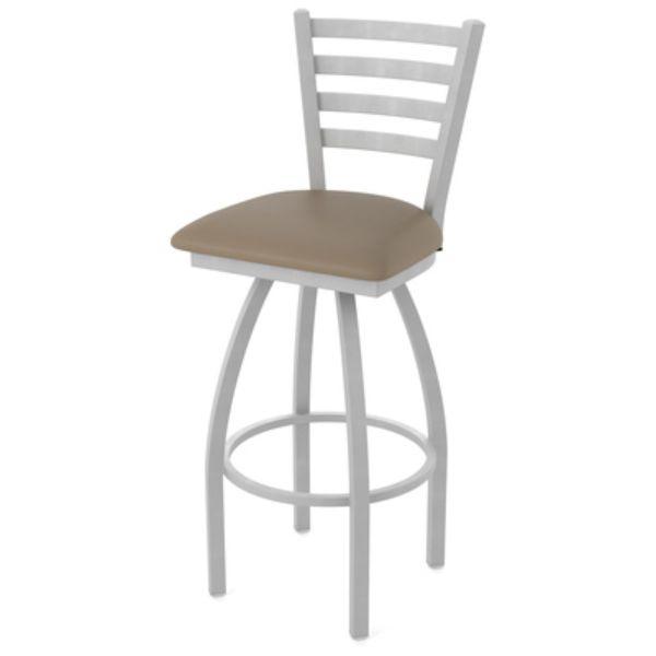41036AN006 410 Jackie Swivel Bar Stool, Anodized Nickel & Canter Earth