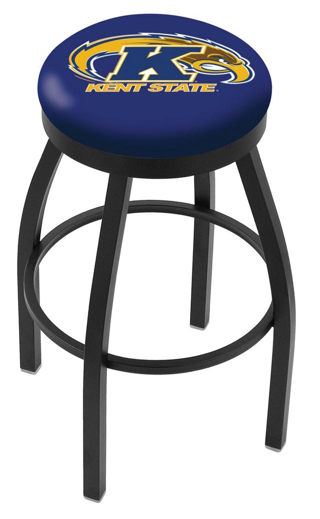 25&quot; L8B2B - Black Wrinkle Kent State Swivel Bar Stool with Accent Ring by  Company