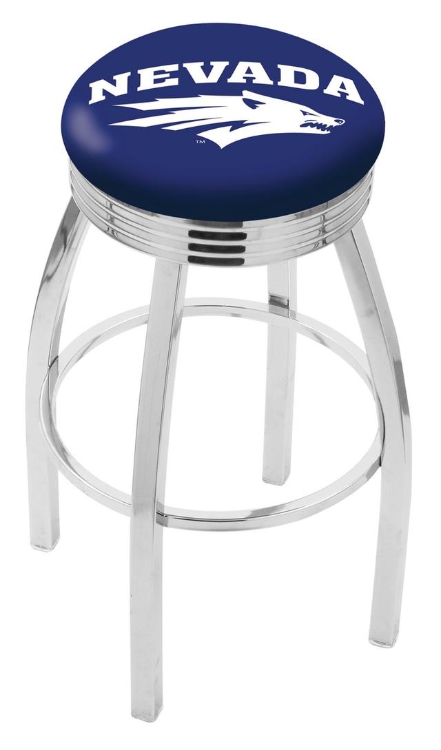 25&quot; L8C3C - Chrome Nevada Swivel Bar Stool with 2.5&quot; Ribbed Accent Ring by  Company