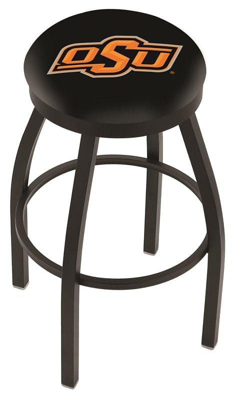 Company L8B2B 30in. Oklahoma State Swivel Bar Stool - Black Wrinkle