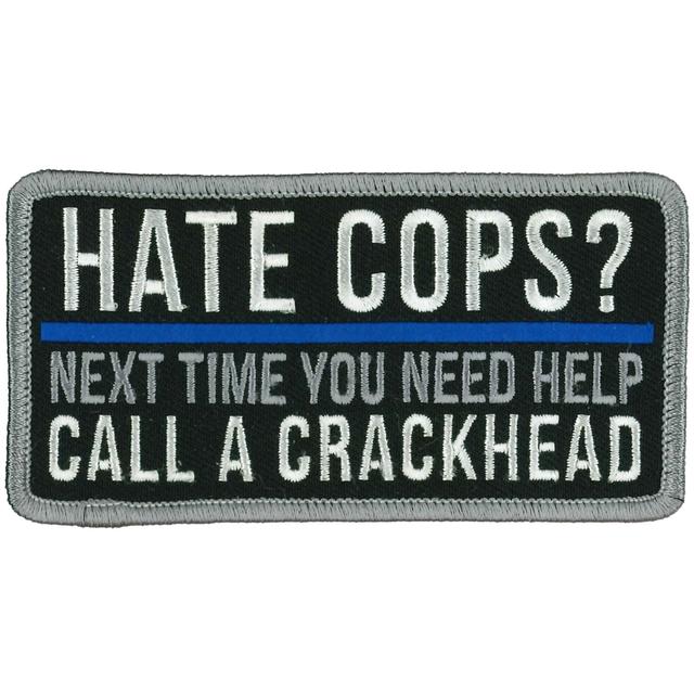 PPW1015 4 x 2 in. Hate Cops Patch - Multi Color