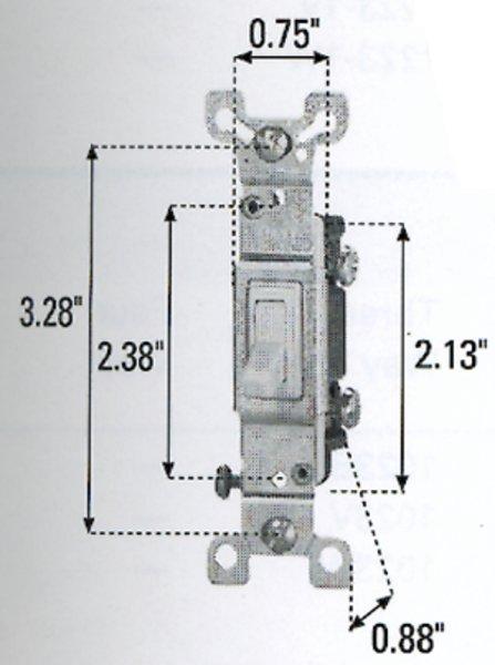 1301-7V 15A 120V Single Pole Switch&#44; Ivory