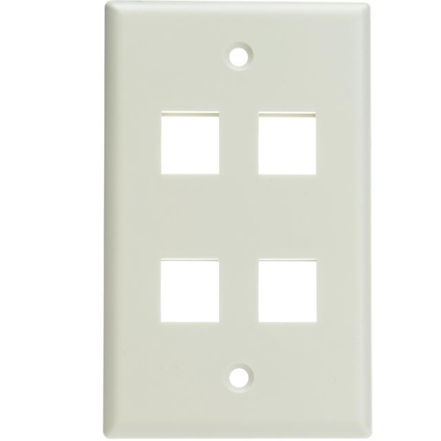 4 Slot Keystone Wall Plate, White