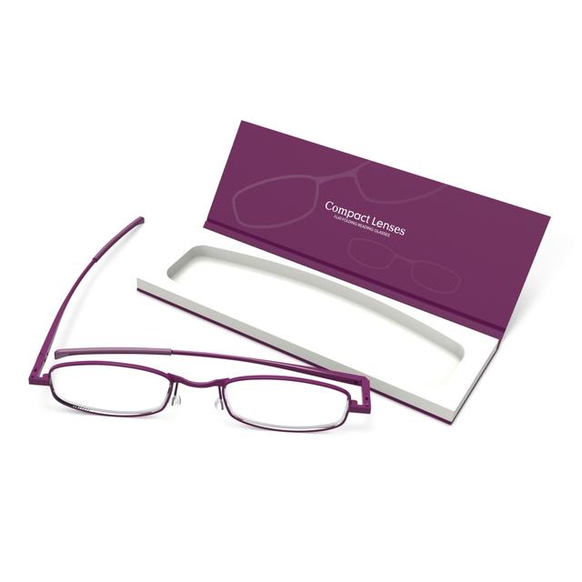 Compact Lens Flat Folding Reading Glasses&#44; Orchid - Plus 1.5
