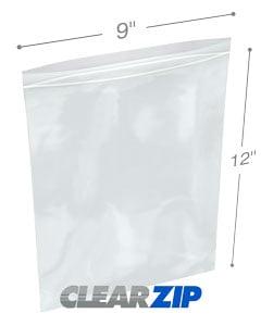 9 x 12 in. ClearZip Lock Bags&#44; 0.002 Gauge - Case of 1000