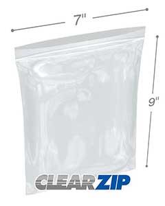 CZ40709 7 x 9 in. ClearZip Lock Bags&#44; 0.004 Gauge - Case of 1000