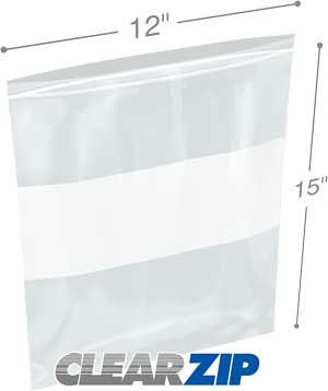 CZW21215 12 x 15 in. 2 Mil ClearZip Whiteblock Lock Top Bags - Case of 1000