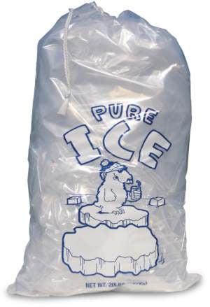 20 lbs Polar Bear Icebags with Drawstring - Case of 250
