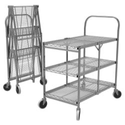 WSCC-3 Three-Shelf Collapsible Wire Utility Cart