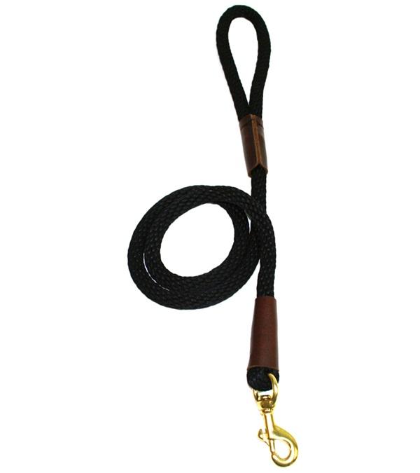3646-RA Solid Round Braided Rope Lead with Snap, Raspberry - 0.50 in.