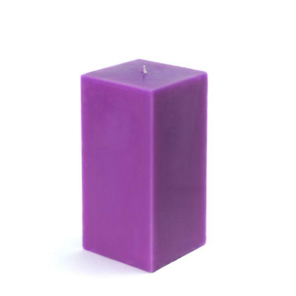 3 x 6 in. Square Pillar Candle&#44; Purple
