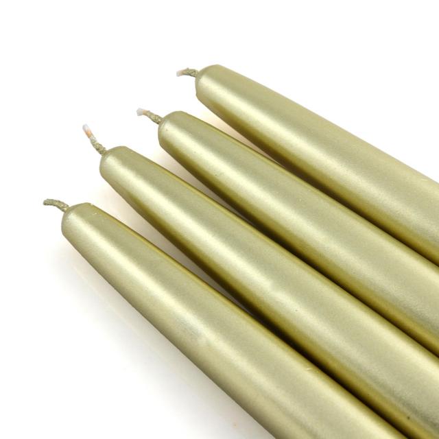 CEZ-088-12 6 in. Taper Candles, Metallic Gold - 144 Piece