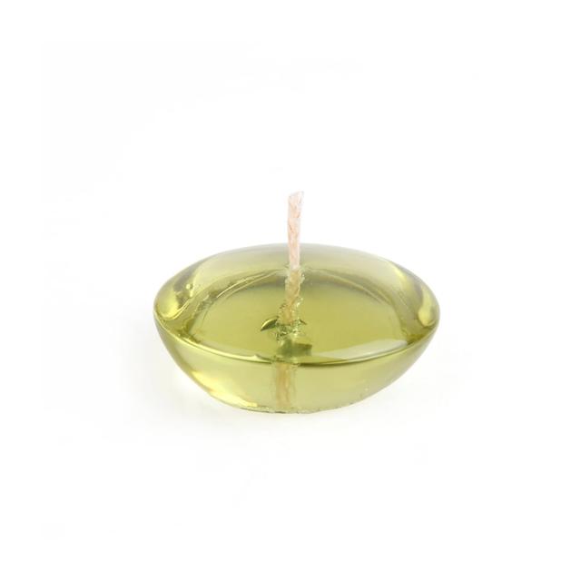 3 in. Clear Sage Gel Floating Candles, Green - 6Piece per Box
