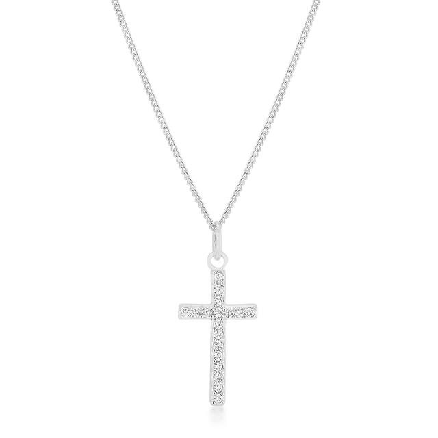 Jgoodin P11453R-C01 Womens Simple Silvertone Cross Pendant