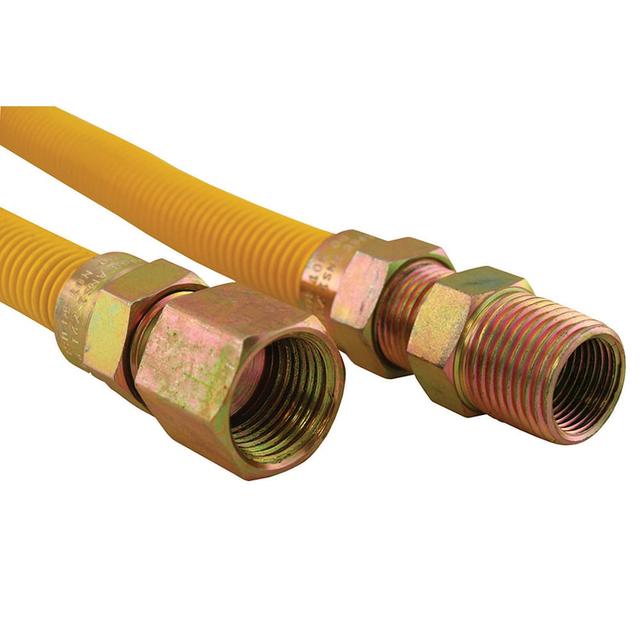 0.62 in. Gas Connector&#44; Coated with Fitting&#44; 0.5 in. FIP x 0.5 in. MIP x 12 in.