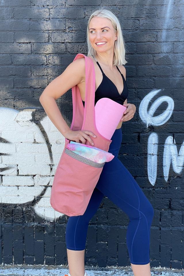 Yoga Mat Carrying Tote Bag&#44; Pink