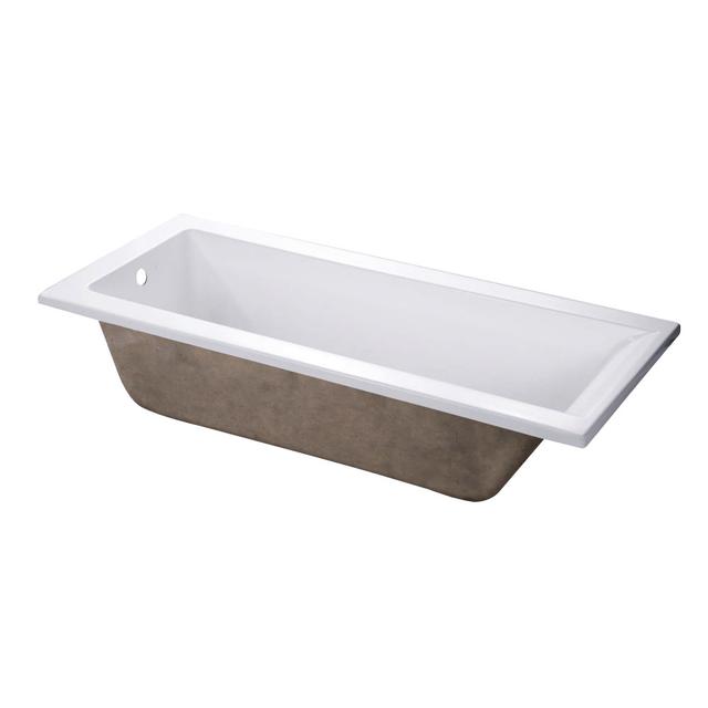 67 in. Aqua Eden Acrylic Drop-In Rectangular Tub with Reversible Drain Hole - White