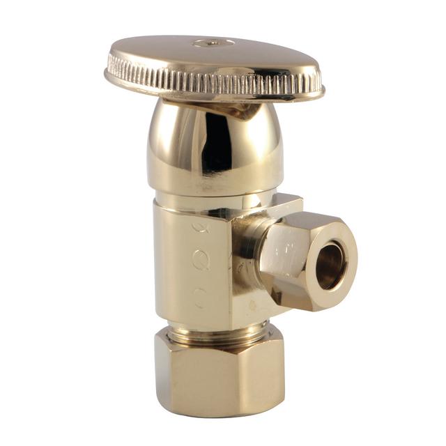 Americana 0.62 O.D x 0.37 in. O.D Anti-Seize Deluxe Quarter Turn Ceramic Hardisc Cartridge Angle Stop&#44; Polished Brass