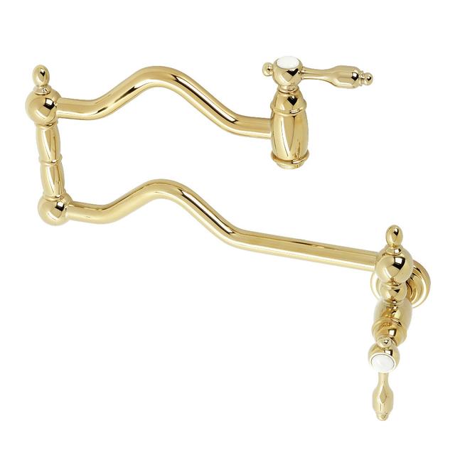 Tudor Wall Mount Pot Filler&#44; Polished Brass