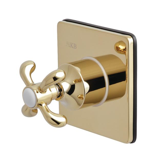3 Way Diverter Traditional Valve with Trim Kit&#44; Polished Brass