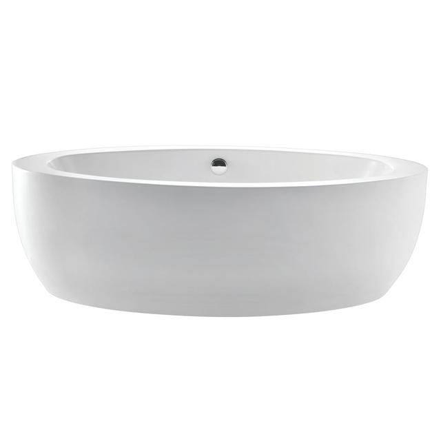 Aqua Eden 72 in. Oval Acrylic Freestanding Tub with Drain, Glossy White