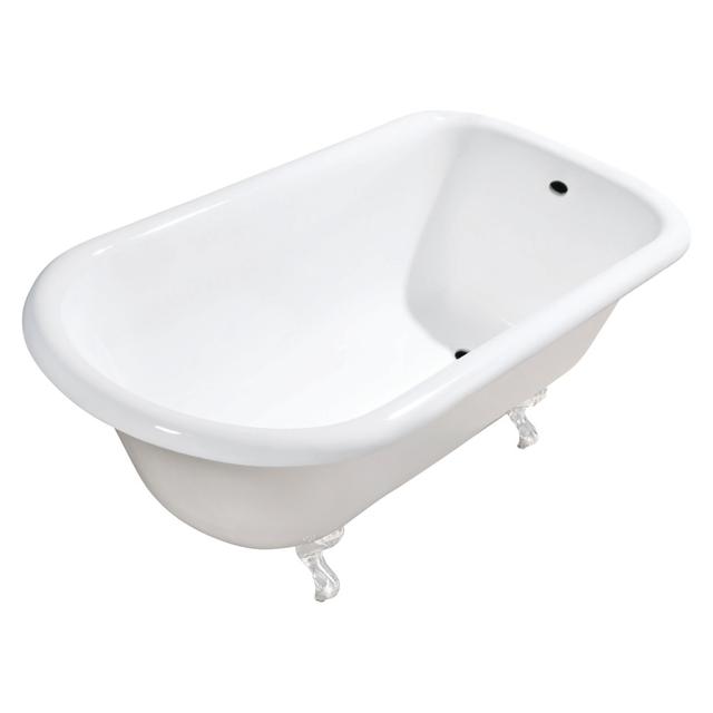 VCTND543019WH 54 in. Cast Iron Roll Top Clawfoot Tub, White