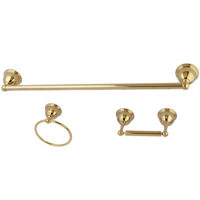 2.75 in. Restoration Bathroom Hardware&#44; Polished Brass - 3 Piece