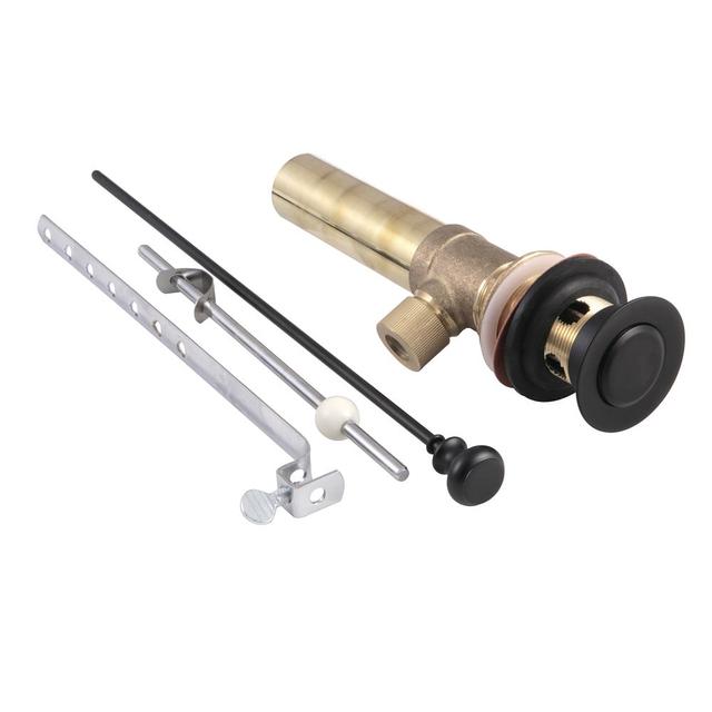 2.13 in. 22 Gauge Pop-Up Drain with Overflow, Matte Black