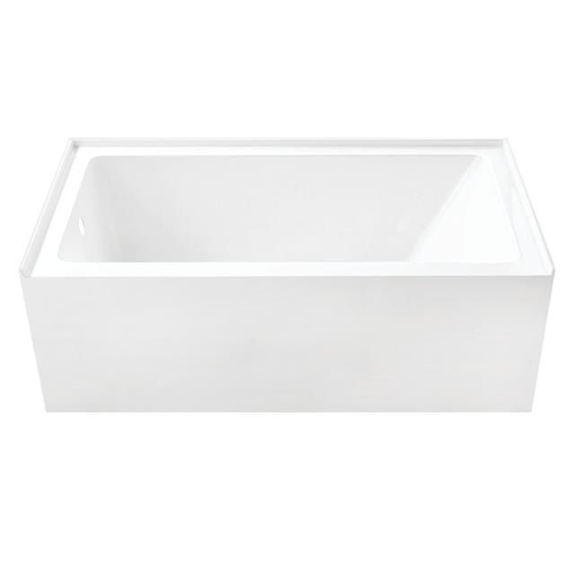 60 in. Aqua Eden Anti-Skid Acrylic Alcove Tub with Left Hand Drain Hole&#44; Glossy White