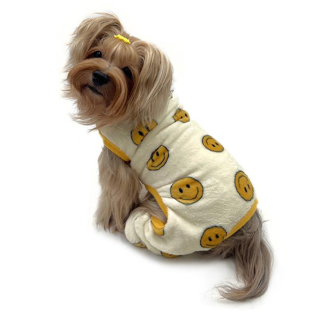 Ultra Plush Happy Face Front Sleeveless Pajamas&#44; Yellow - Extra Small