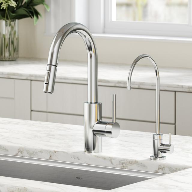 Kraus  Oletto Pull-Down Kitchen & Purita Water Filter Faucet Combo - Chrome