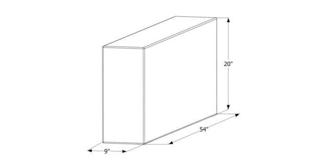 54 x 20 x 9 in. 39 gal Fresh Water Holding Tank
