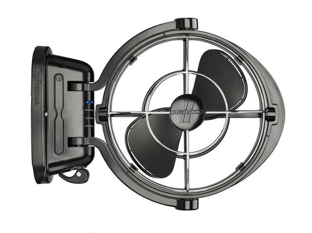 7010CABBX 12-24V Multi-Position Sirocco II Cabin Gimba Fan - Black