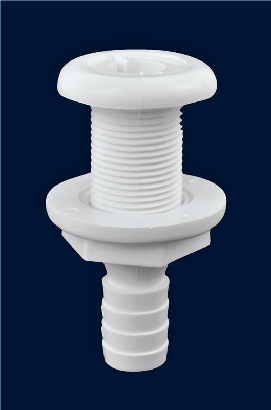 38731 0.75 in. Thru Hull Connector for Hose, White