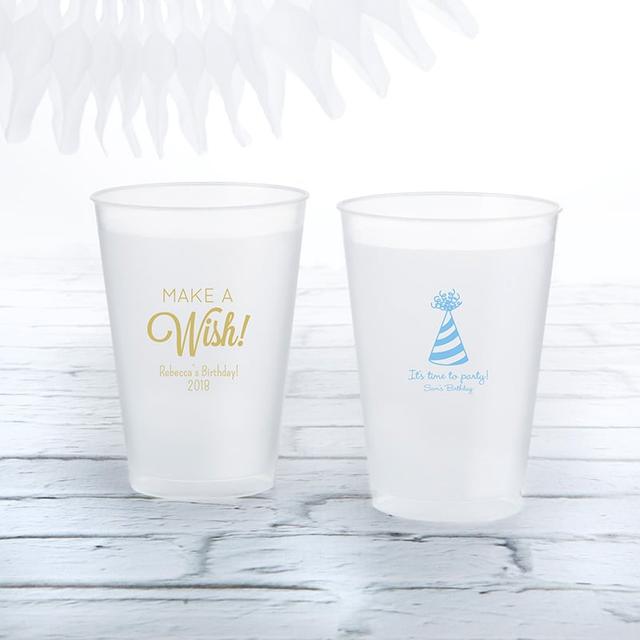 18146NA-BD 10 oz Personalized Frosted Birthday Flex Cup