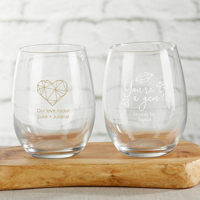 30009NA-ELM 9 oz Personalized Stemless Wine Glass - Elements