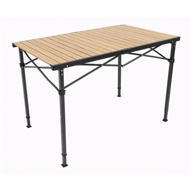 495167 56 x 27.75 x 29-40 in. Grain Overlanding Table - Black & Wood
