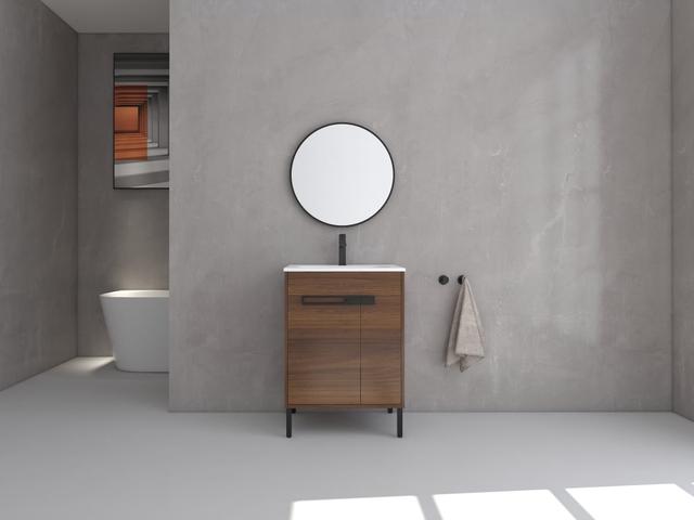 WC2303-24-KD 24 in. Sink Vanity with KD Pack, Plywood, SMC Top & No Faucet - Natural Wood