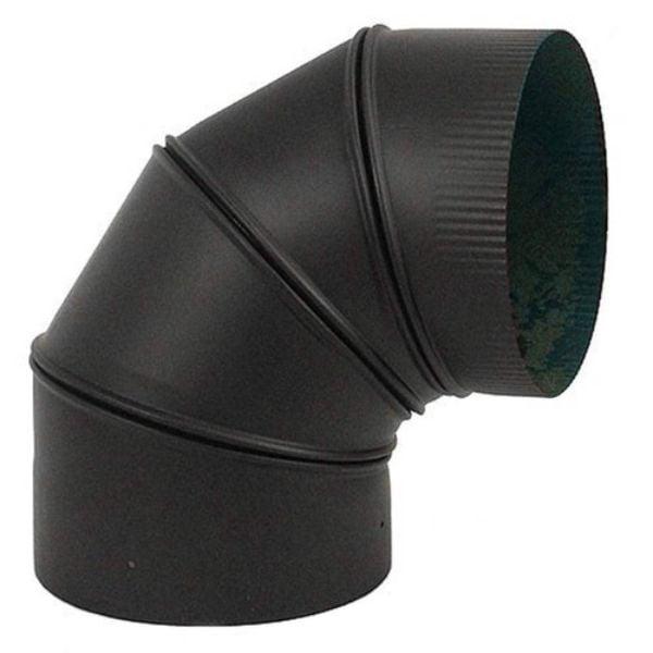 8 in. 90 deg Black Adjustable Elbow - 22 Gauge