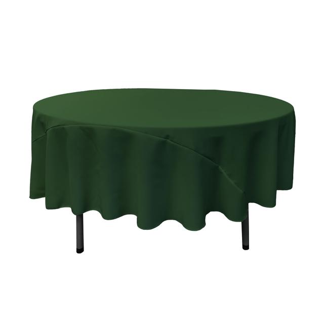 TCpop90R-GreenHuP20 Polyester Poplin Tablecloth - Hunter Green - 90 in. Round