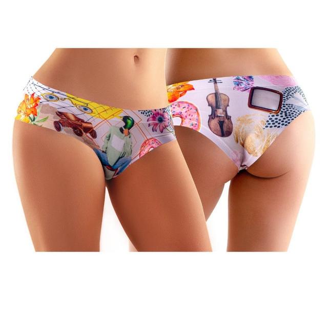 AAR-11 Slip Comfortable Panties with Impressive Prints - Art - Retro - Small