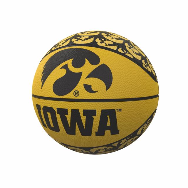 155-91MR-1 Iowa Repeating Logo Mini-Size Rubber Basketball