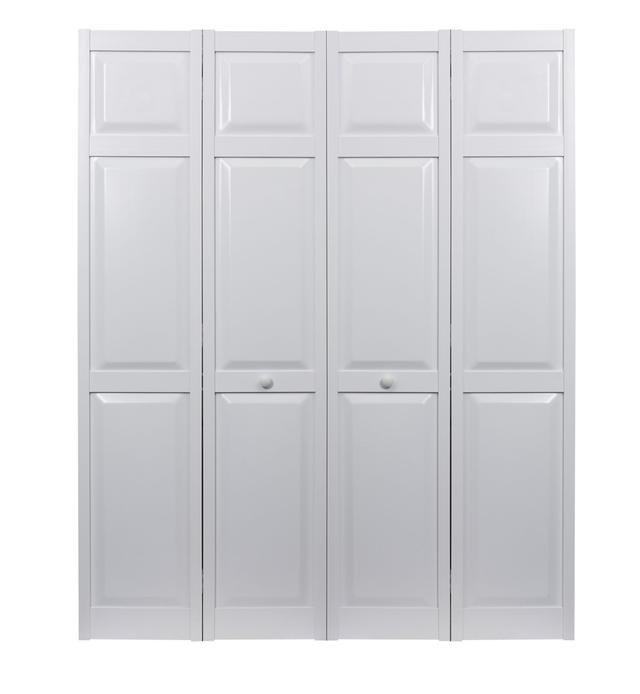SEAPP48 48 x 80 in. Seabrooke PVC Raised Panel Bifold Door, White