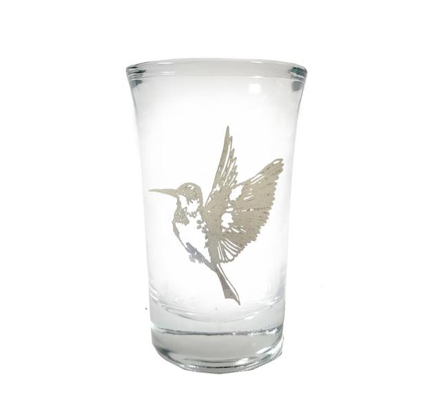 1.5 oz Hummingbird Engraved Shot Glass