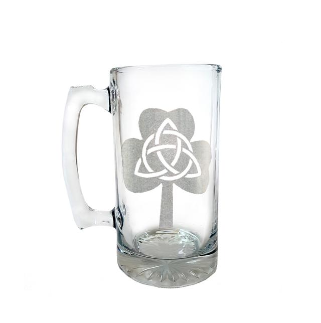 SSTC01 16 oz Trinity Clover Engraved Stein Glass