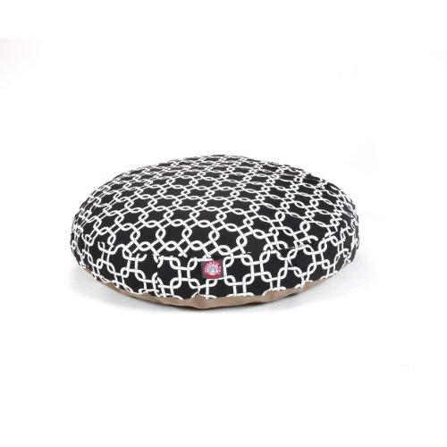 MajesticPet 788995508304 36 in. Links Round Pet Bed, Black - Medium